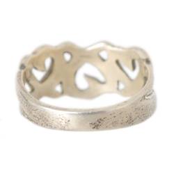 Tiffany & Co. / Elsa Peretti Triple Rubbing Heart Ring No. 9 925 Engraved Sterling Silver