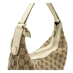 GUCCI Gucci GG canvas shoulder bag leather khaki beige white ivory 153010 |  eLADY Globazone