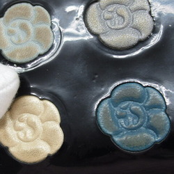 Chanel camellia makeup palette bi-fold long wallet blue
