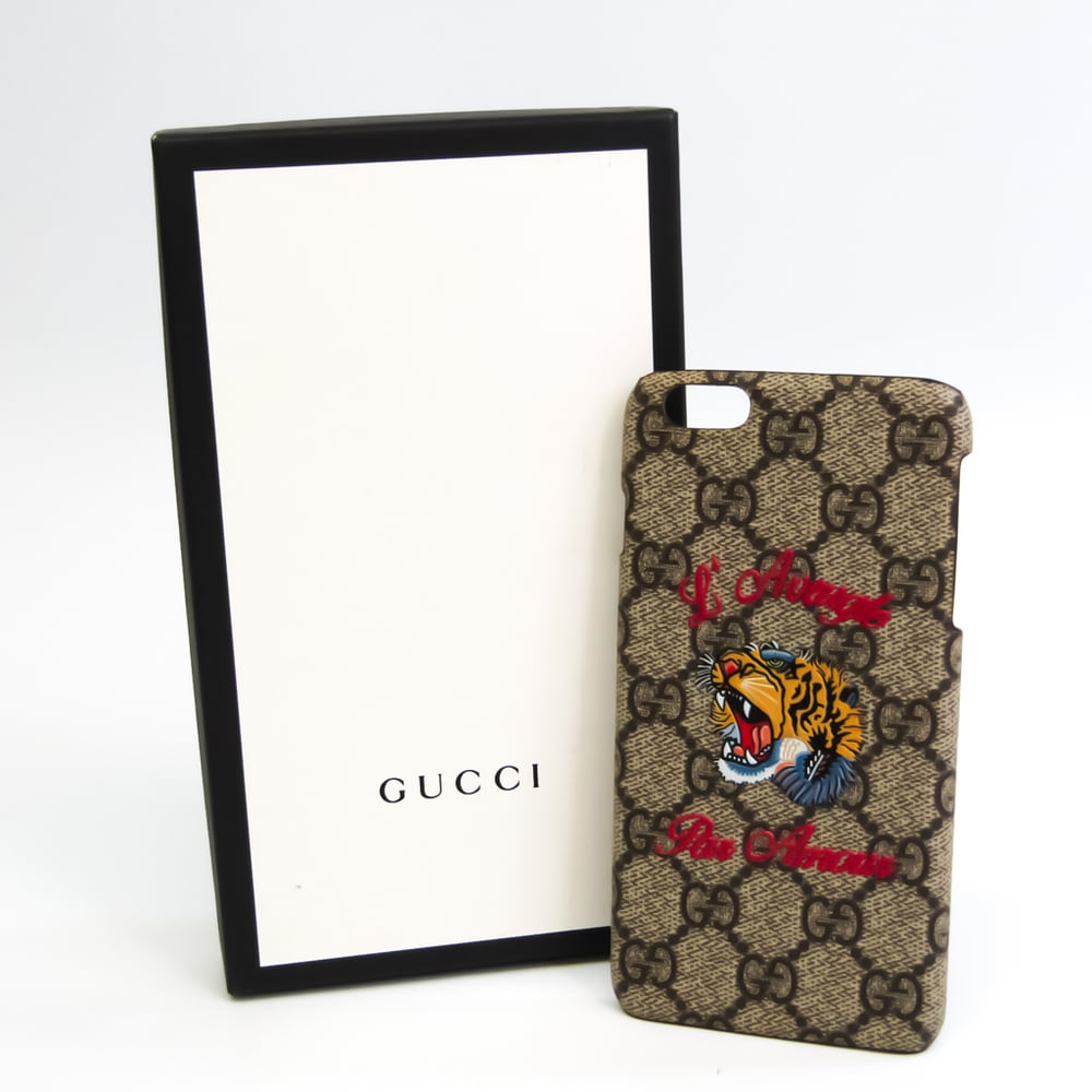 Gucci Coated Canvas Phone Bumper For IPhone 7 Plus Beige GG Supreme 465801