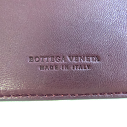 Bottega Veneta Intrecciato 114073 Unisex Leather Wallet (bi-fold) Purple