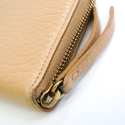 Maison Margiela S56UI0110 Women's Leather Long Bill Wallet (bi-fold) Beige