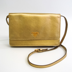 Prada Women's Leather Shoulder Bag Gold