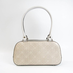 Salvatore Ferragamo AB-21 1234 Women's Leather Handbag Off-white,White