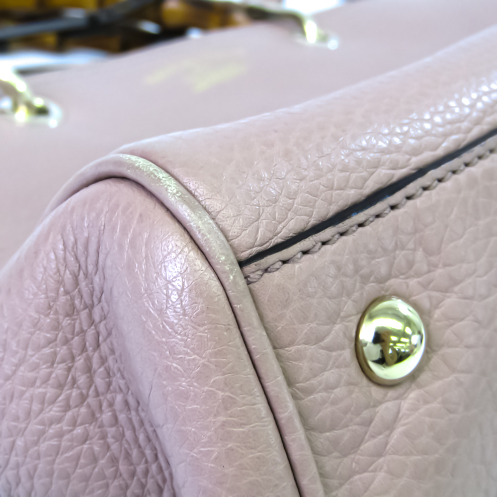 Gucci Bamboo 323660 Women's Leather Handbag,Shoulder Bag Pink