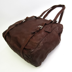 Prada Women's Leather Shoulder Bag,Tote Bag Brown
