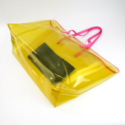 Versace DBFG908 Women's Vinyl,Leather Tote Bag Pink,Yellow
