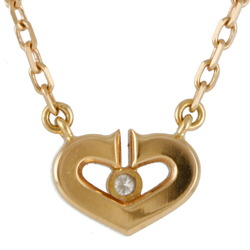 Valente Cartier CARTIER C Heart Necklace 18K K18 Pink Gold Diamond Women's