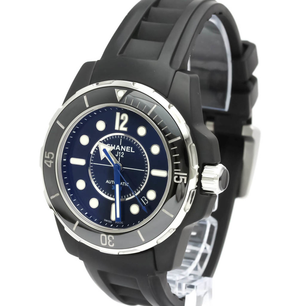 CHANEL J12 Marine 42 Ceramic Rubber Automatic Mens Watch H2558