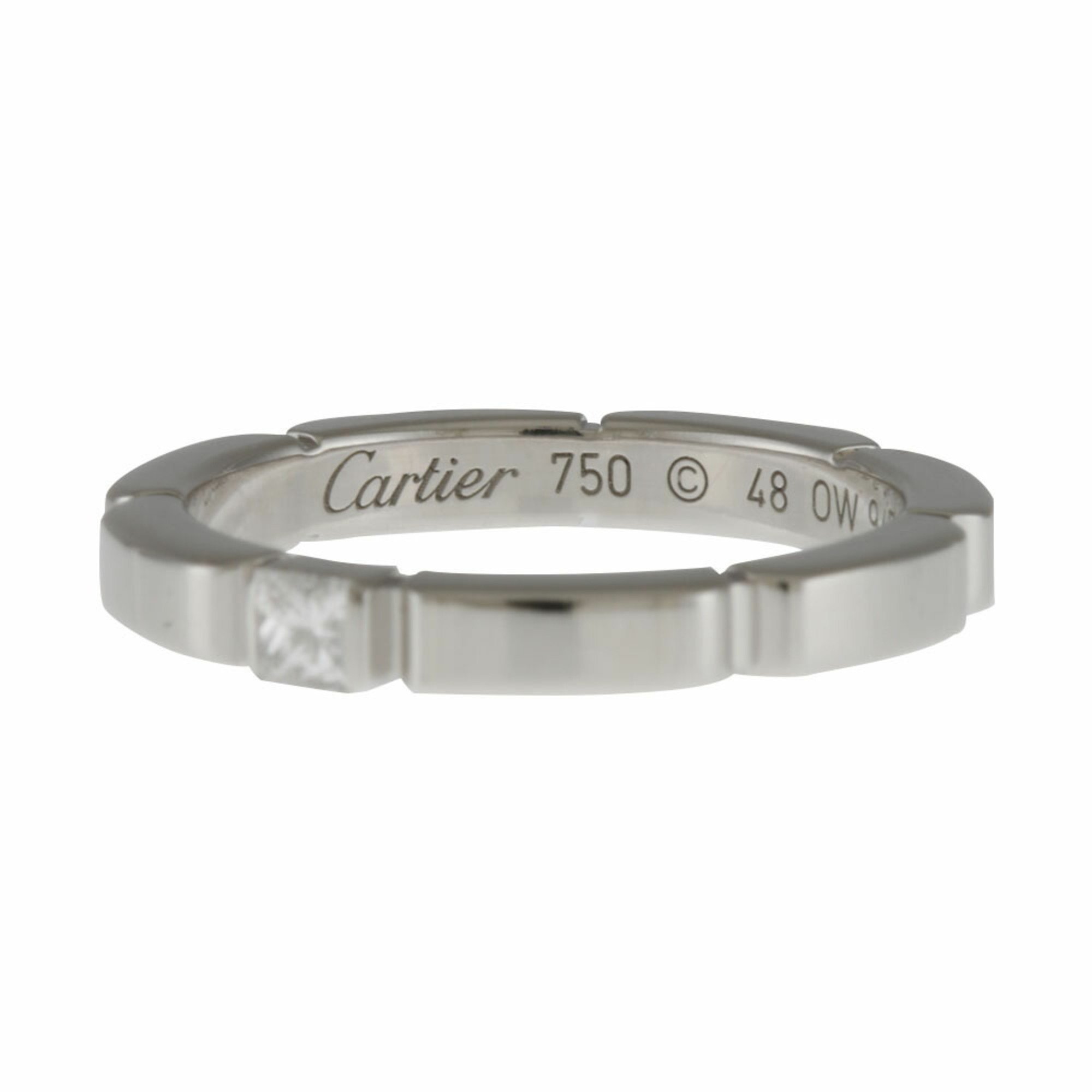 Cartier CARTIER Mailon Panthère Ring No. 8 18k K18 White Gold Diamond Women's