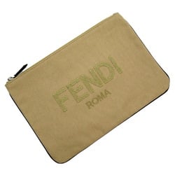 Fendi FENDI clutch bag beige black canvas leather 7N0111-AFBD