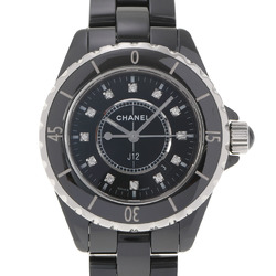 CHANEL Chanel J12 33mm 12P diamond H1625 Boys black ceramic/SS watch quartz dial