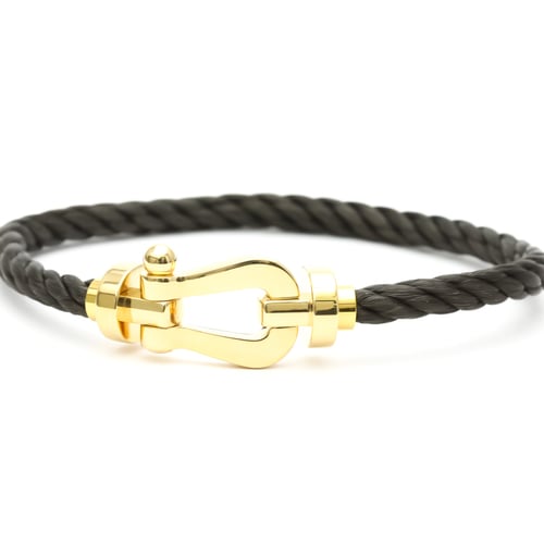Fred Force 10 Large Model Stainless Steel,Yellow Gold (18K) No Stone Charm Bracelet Gold,Gray