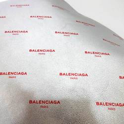 Balenciaga Bag Large Clutch Metallic Silver Color Second Women's Men's Leather