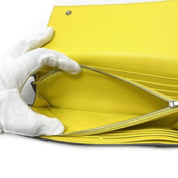 Celine bi-fold long wallet large flap multifunction beige yellow Thule 101673AFE 09SO leather CELINE ladies bicolor
