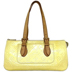 Louis Vuitton Handbag Rosewood Avenue Yellow Beige Monogram Vernis M93508 Patent Leather FL4097 LOUIS VUITTON Enamel Triangle Ladies