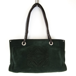 Loewe Amazona Women's Suede,Leather Handbag Brown,Green
