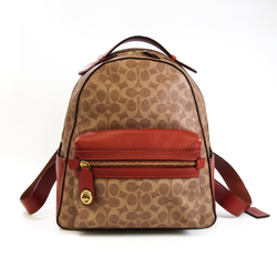 Coach Signature 68168 Women's PVC,Leather Backpack Brown