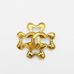 Chanel CHANEL Clover Coco Brooch Deca Gold 94P Pin Ladies