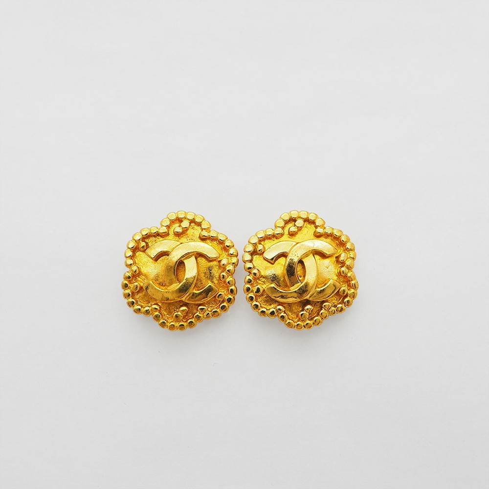 Chanel CHANEL Flower Coco Earrings 96A Gold Ladies Point Frame | eLADY  Globazone