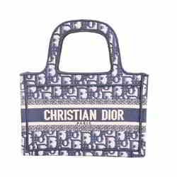 Christian Dior Trotter Canvas Book Tote Mini Handbag Navy