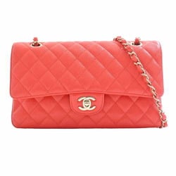 CHANEL Chanel Caviar Skin Matelasse Coco Mark W Flap Chain Shoulder Bag Red