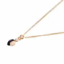 Christian Dior design rhinestone necklace gold/black metal