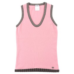 Chanel 05A Sleeveless Knit Top Ladies Pink 34 Cashmere