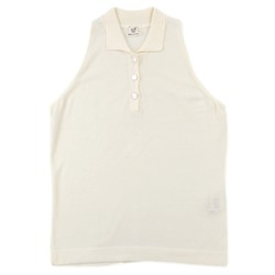 Hermes Sleeveless Knit Top Women's Off-White 40 Cotton Sweater