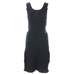 Chanel 07P Sleeveless Knit Dress Ladies Black 40 Cocomark