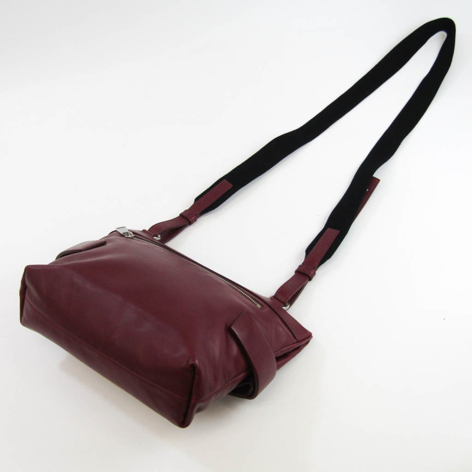 Bottega Veneta Unisex Leather Shoulder Bag Red Color,Wine