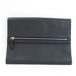 Fendi Selleria 01351284 Men's Leather Clutch Bag Navy