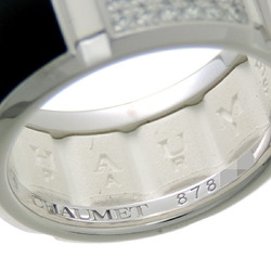 Chaumet Class One Diamond Onyx #53 Women's Men's Ring 750 White Gold Size 13.5 Black
