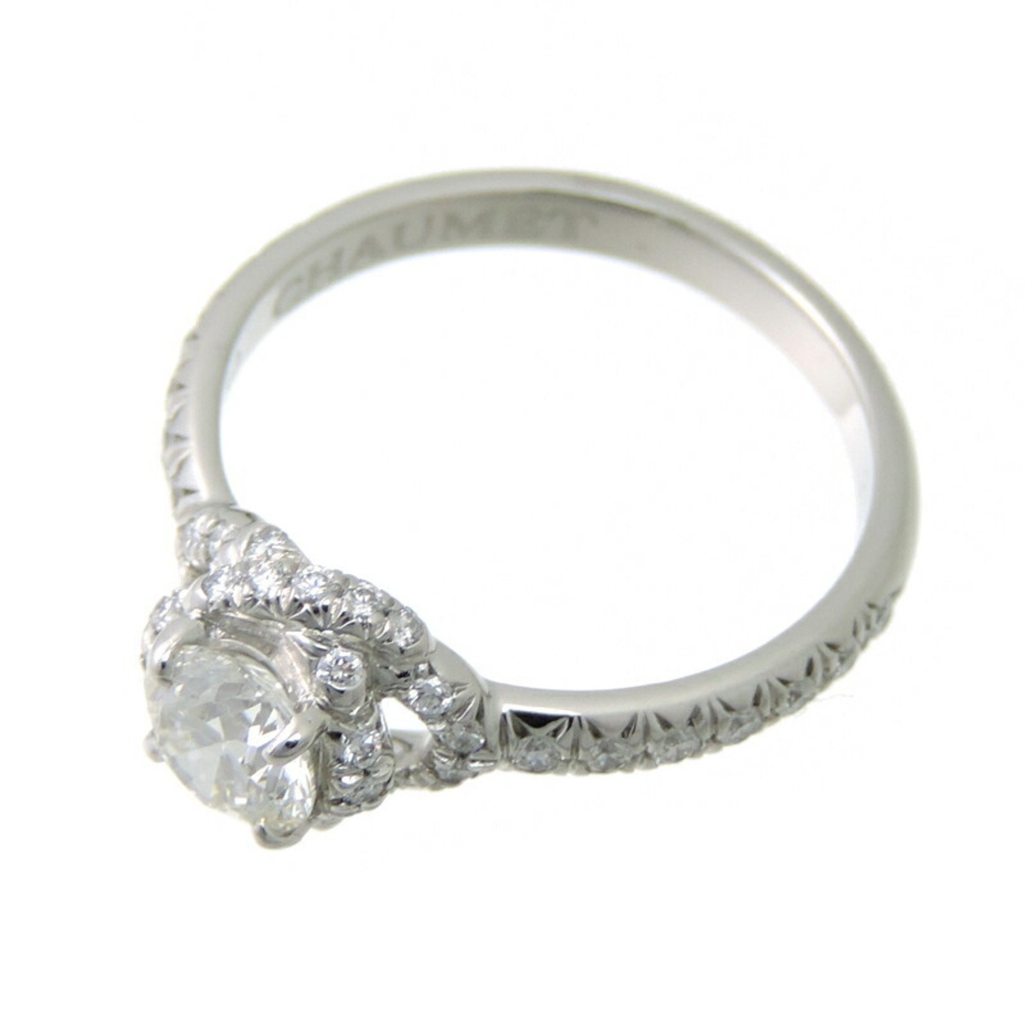 Chaumet Chaumerian d'Amour Solitaire 0.52ct Diamond #49 Ladies Ring J3LGZZ Pt950 Platinum No. 9