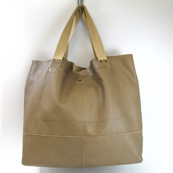 Bottega Veneta Intreccio Unisex Leather Tote Bag Beige