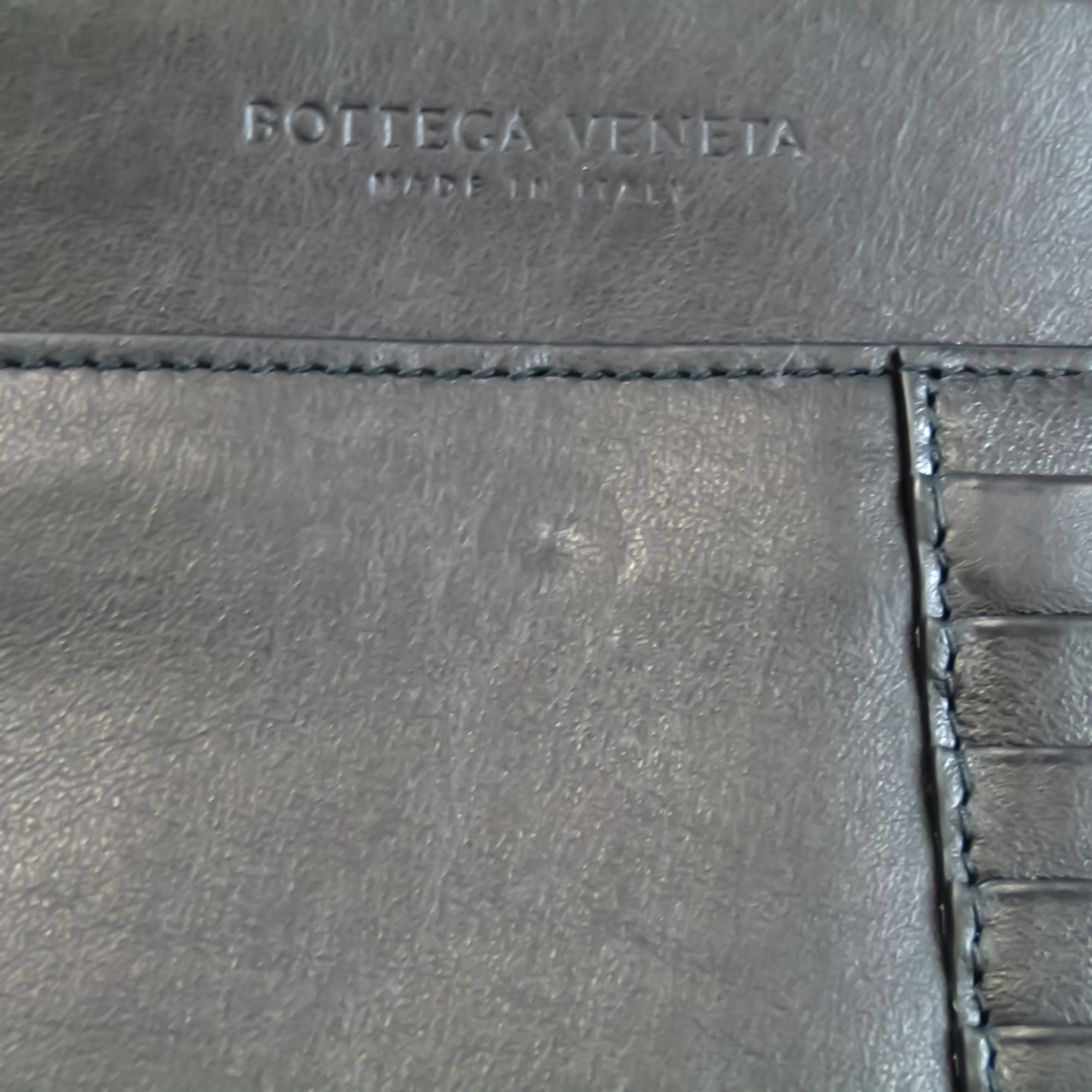 Bottega Veneta Marco Polo Document 580472 VMAW1 Men's Leather Clutch Bag Black
