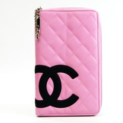 Chanel Camellia A26710 Women's Leather Long Wallet (bi-fold) Pink