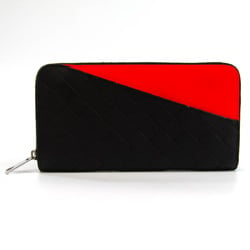 Bottega Veneta Intrecciato 639856VCPQ72116 Men's Leather Long Wallet (bi-fold) Black,Red Color
