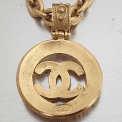 Chanel CHANEL necklace here mark gold pendant long chain ladies