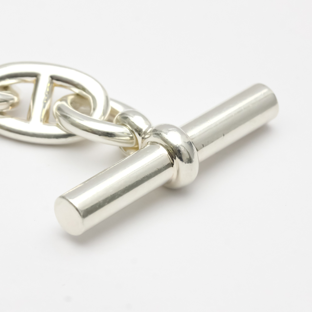 Hermes Chaine D'Ancre Silver 925 No Stone Charm Bracelet