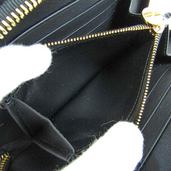 Tiffany Half Moon Unisex Leather Long Wallet (bi-fold) Black