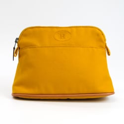 Hermes Bolide MM Women's Cotton,Leather Pouch Brown,Yellow