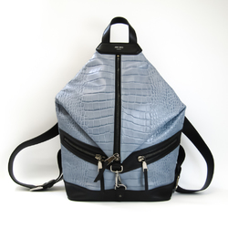 Jimmy Choo Fitzroy-n Fitzroy NCCL Unisex Leather Backpack Black,Light Blue Gray