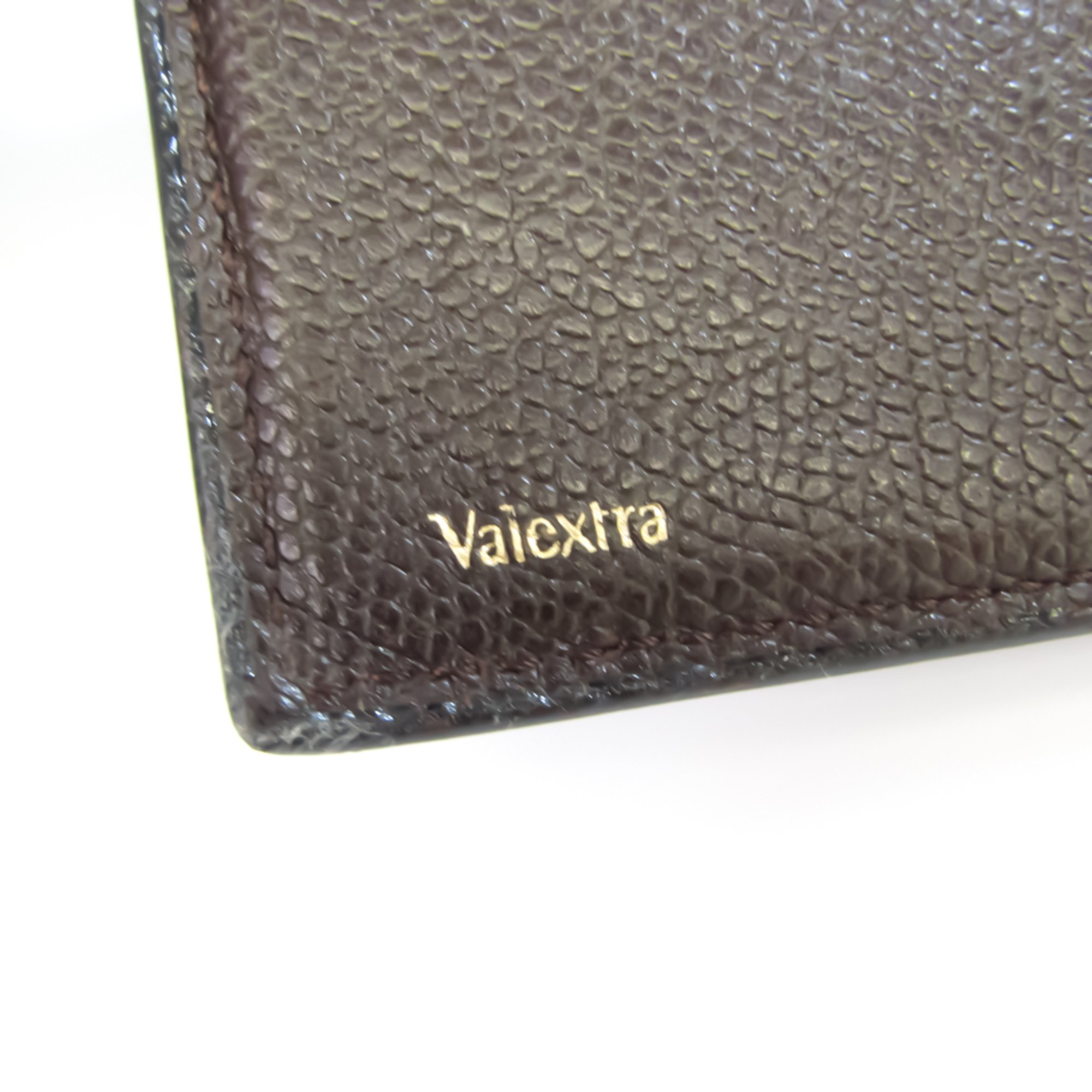 Valextra Unisex  Calfskin Bill Wallet (bi-fold) Dark Brown