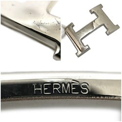 Hermes H Belt Blue Silver Constance Leather Taurillon Clemence Box Calf Muffler □H Engraved Made in 2004 HERMES 30mm Waist Reversible Ladies