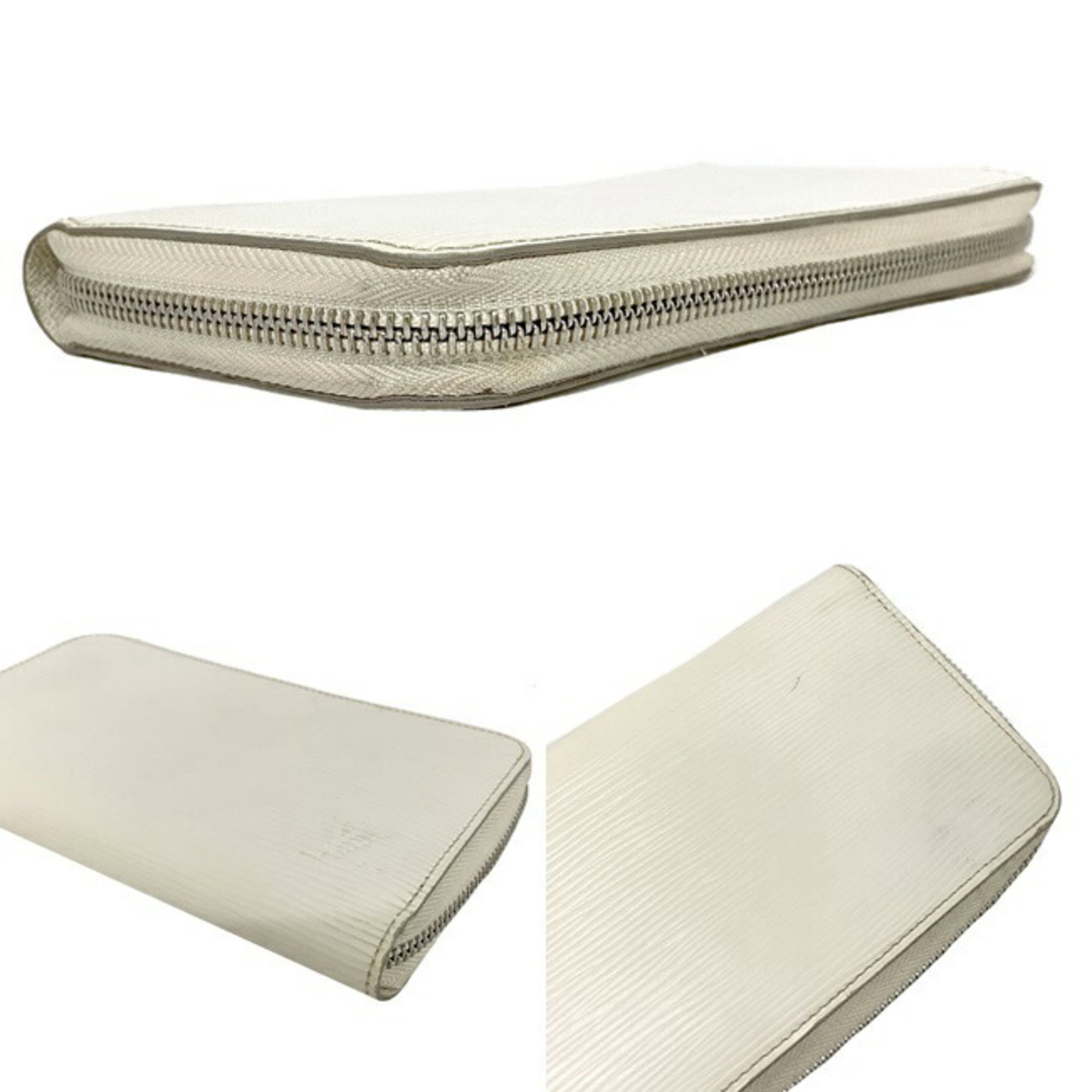 Louis Vuitton Long Wallet Zippy White Yvoire Epi M6007J Leather CA2182 LOUIS VUITTON LV Round