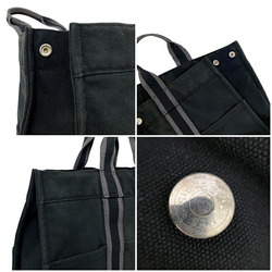 Hermes MM black gray fur toe canvas HERMES men's women's unisex bag tote