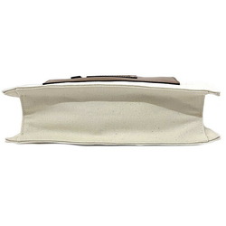 Marni Tote Bag Natural White Brown SHMP0068Q0 P2994 Canvas Leather MARNI Handbag Bicolor Ladies