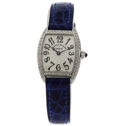 Franck Muller 2250D Tonneau Curvex Diamond Bezel Watch K18 White Gold/Leather/Diamond Women's FRANCK MULLER