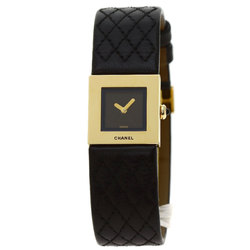 Chanel H0109 matelasse watch K18 yellow gold / leather ladies CHANEL